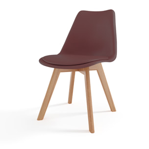 Set Di 4 Sedie Per Sala Da Pranzo Ufficio Con Gambe Faggio Legno Massello Massiccio Stile Nordico Scandinavo Seduta Imbottita Soggiorno Sala Tortora