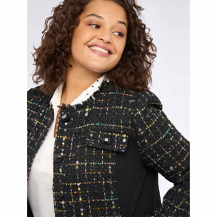 Fiorella Rubino - Chaqueta de bouclé con flecos - Negro