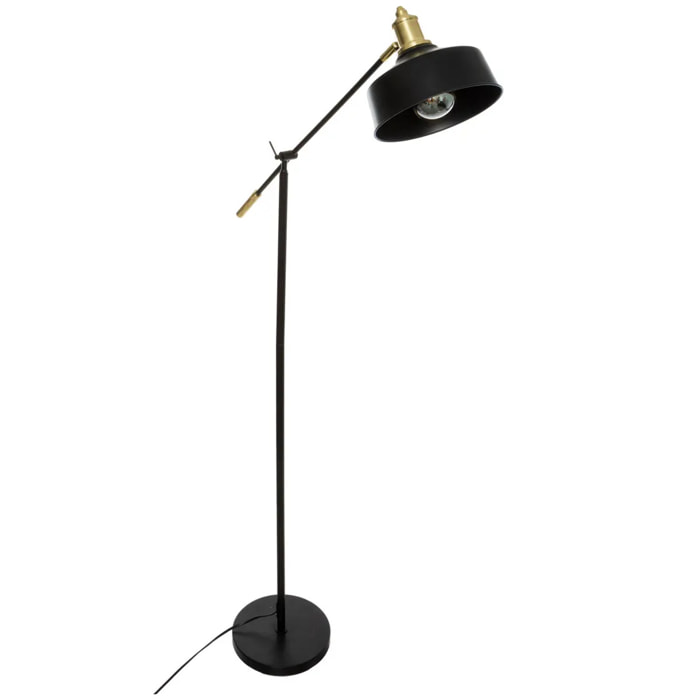 Lampadaire arc "Flower" noir - métal H155 cm