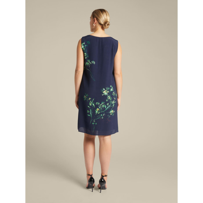 Elena Mirò - Vestido floral de viscosa ECOVERO™ - Azul