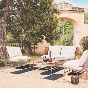 Salon de jardin acier et textilène 4 places SOFIA