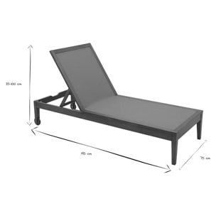 Bain de soleil vert kaki et bois massif NAVEEN