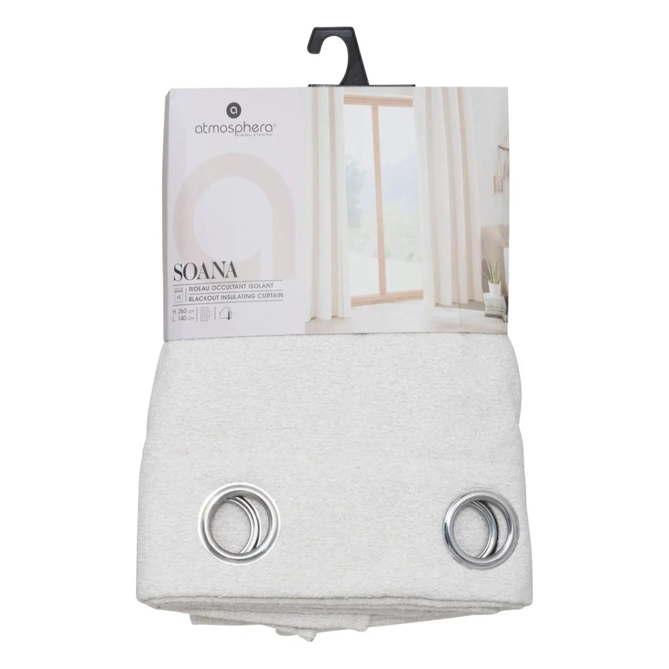 Rideau isolant/occultant Soana blanc ivoire 140x260cm