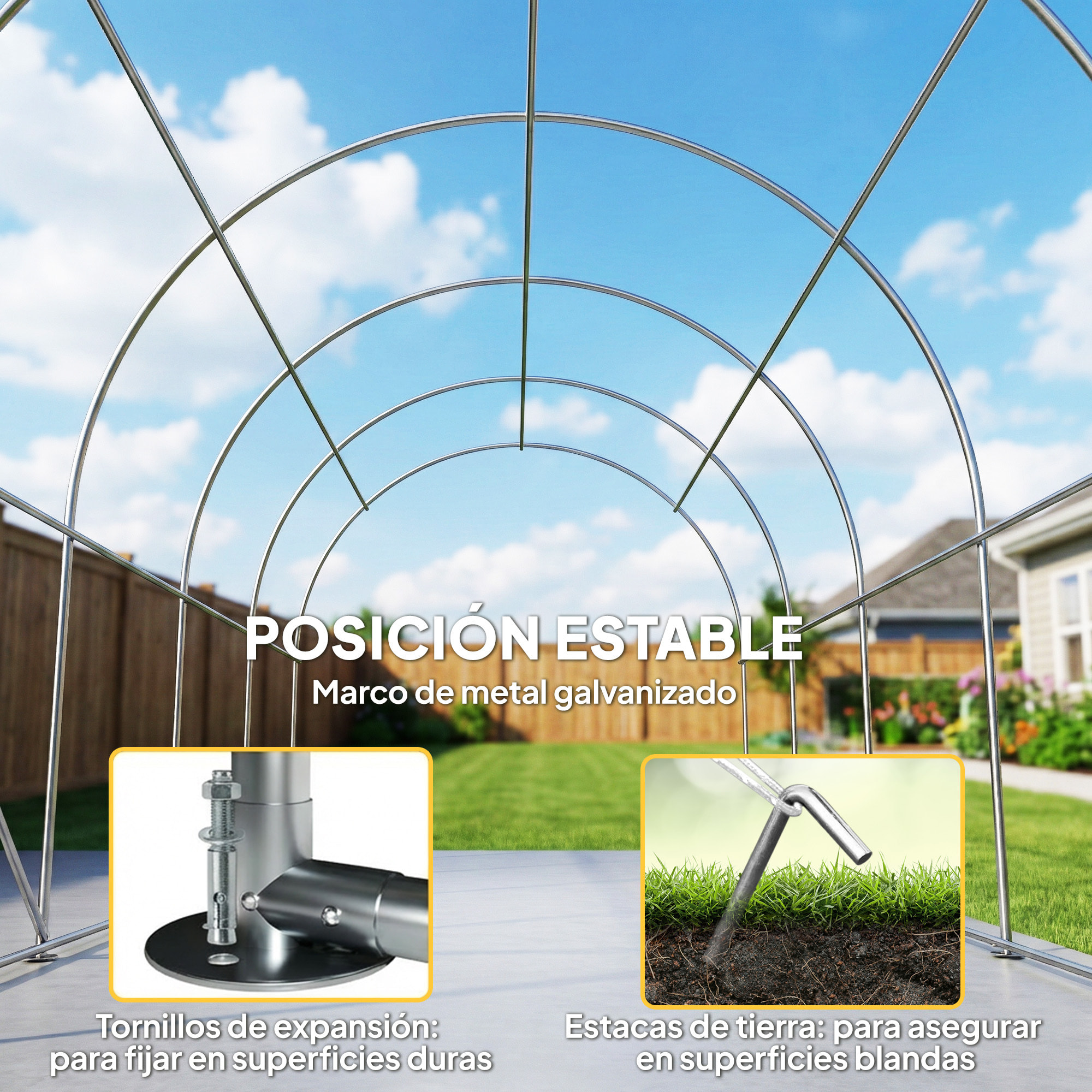 Carpa Garaje Portátil 3x6 m, Garaje Exterior para Coche Impermeable con Puerta Enrollable con Cremalleras y 4 Ventanas, Marco Metal Galvanizado, UPF 30+, Cobertizo de Almacenamiento, Blanco