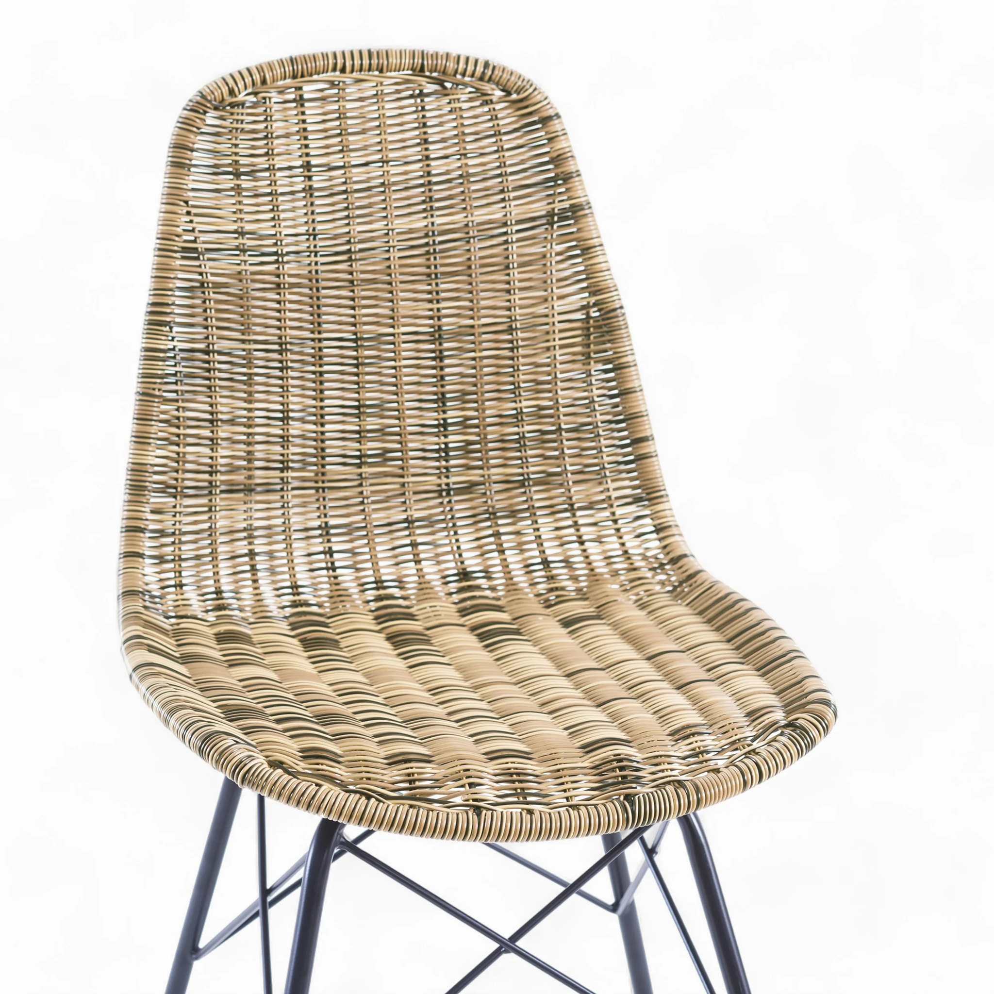 Lot de 2 chaises de jardin en résine tressée marron - Tiptur