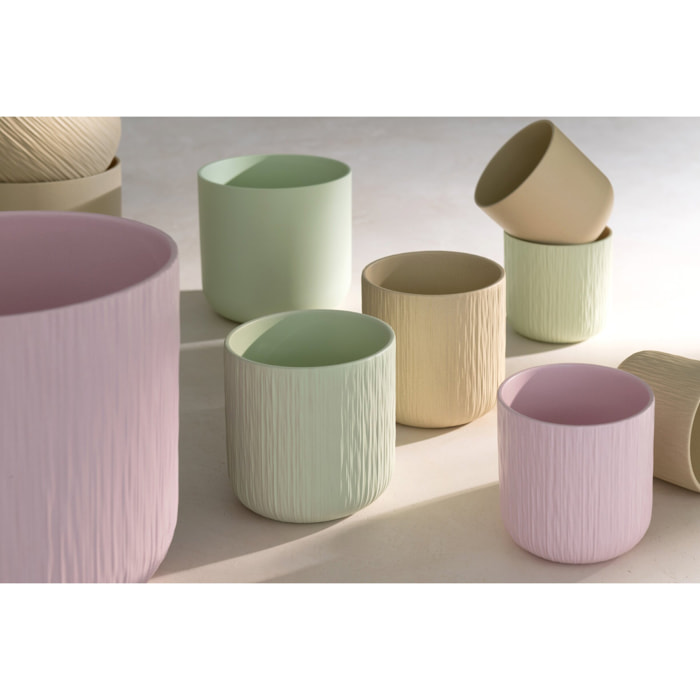 J-Line cache-pot Gen - céramique - beige - XXL - 2 pièces - Ø 26.5 cm