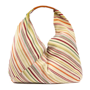 Banzi bolso Shopper de algodón, con asa en cuero. Diseño exclusivo.