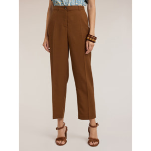 Motivi - Pantaloni regular misto lyocell - Marrone