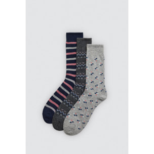 Confezione da 3 calzini di lana stampati