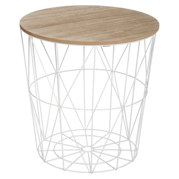 Table d'appoint "Kumi" blanc D40cm