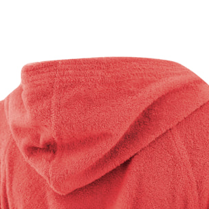 Bassetti Morbido Accappatoio 360 gr con Cappuccio 100% Cotone Uomo Donna Spugna Taglie Forti - ITALY Designed - Collezione VIVIAN - ROSSO RB