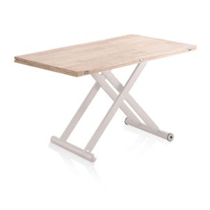 Mesa de centro elevable extensible Katia Roble - Blanco