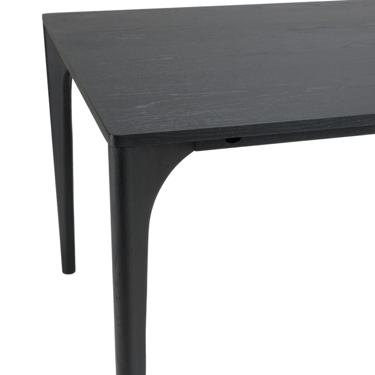 MAXENCE - Table à manger rect. 220x100cm noire pieds en chêne massif