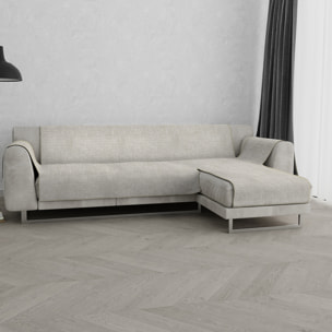 COPRIDIVANO PENISOLA DESTRA COMFORT, Antiscivolo, Cotone+Microfibra+Fibre Varie, Made in Italy - BEIGE