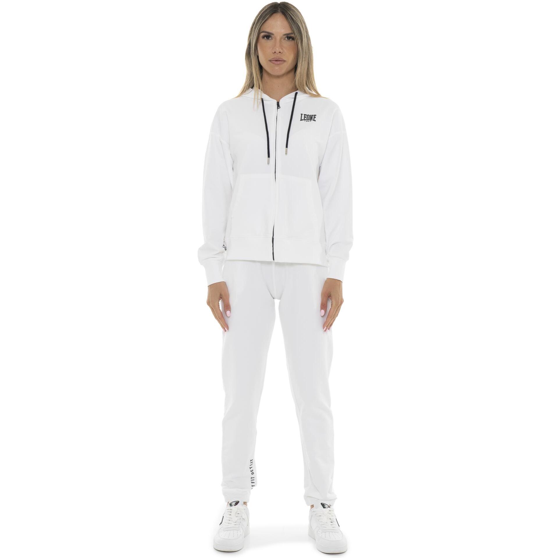 Tuta da donna in cotone non felpato con cappuccio e zip Leone Basic