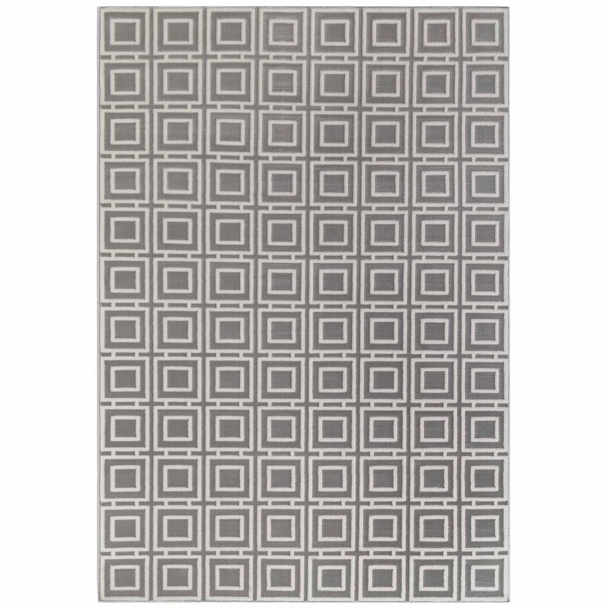 Tapis salon motif géométrique, design graphique et original, confort