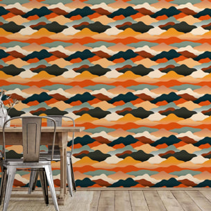 Papier peint panoramique, vintage cloudy Orange