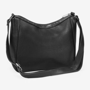 Bolso bandolera negro con tachas y cremallera