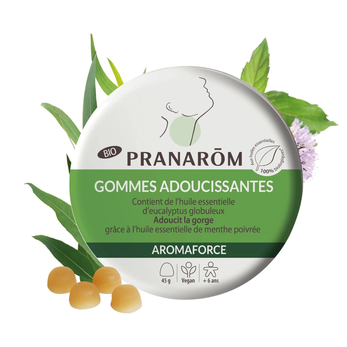 Pranarom - Gommes adoucissantes - Menthe/Eucalyptus - Bio - 45 g