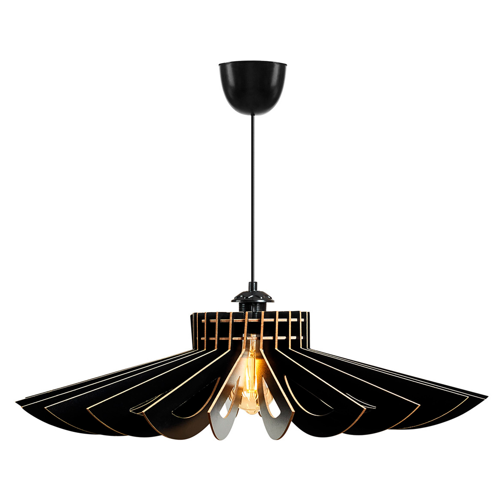 Lámpara de techo 50 cm. negro, tipo e 27 max 45 - 60 w