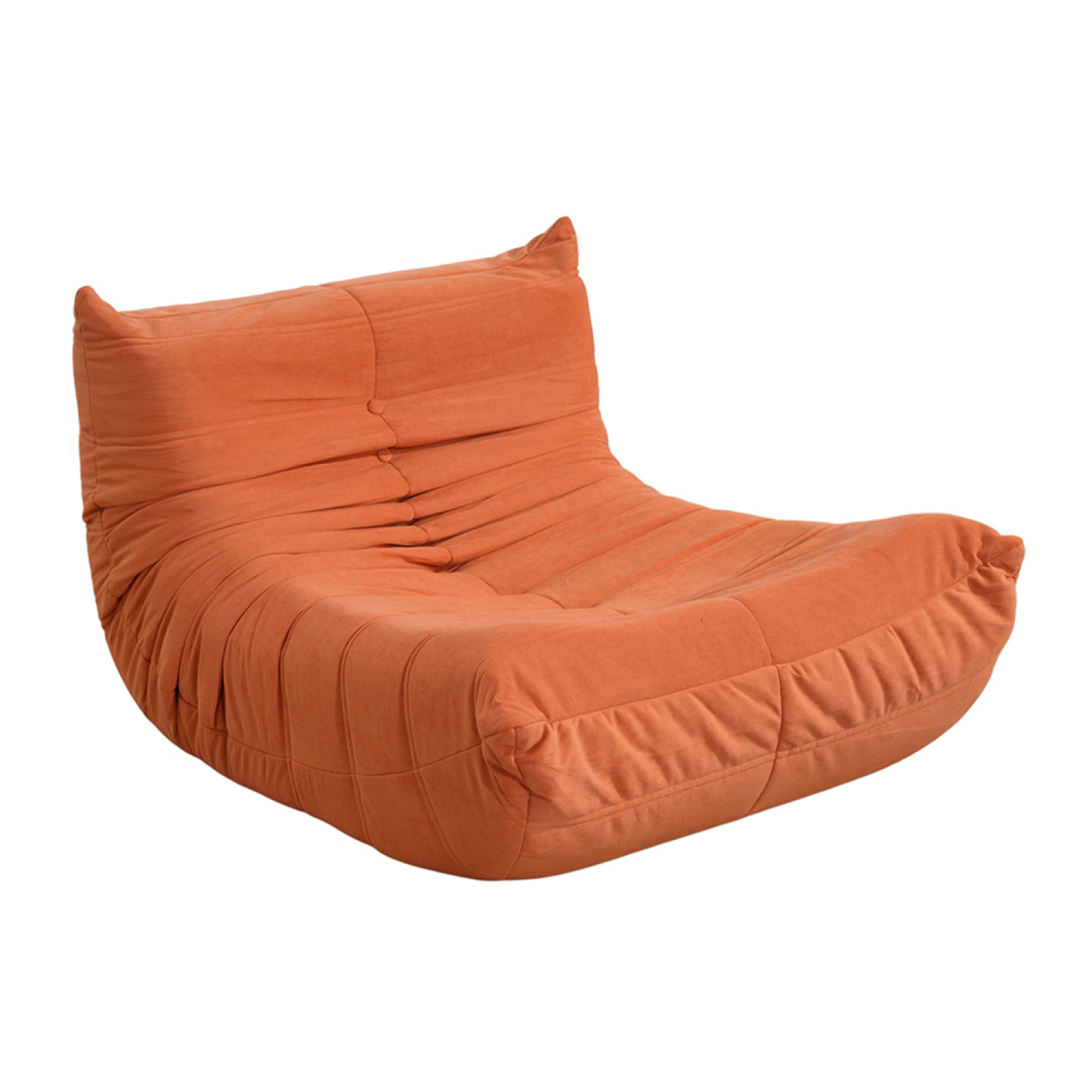 Fauteuil compressé en velours terracotta ALBA