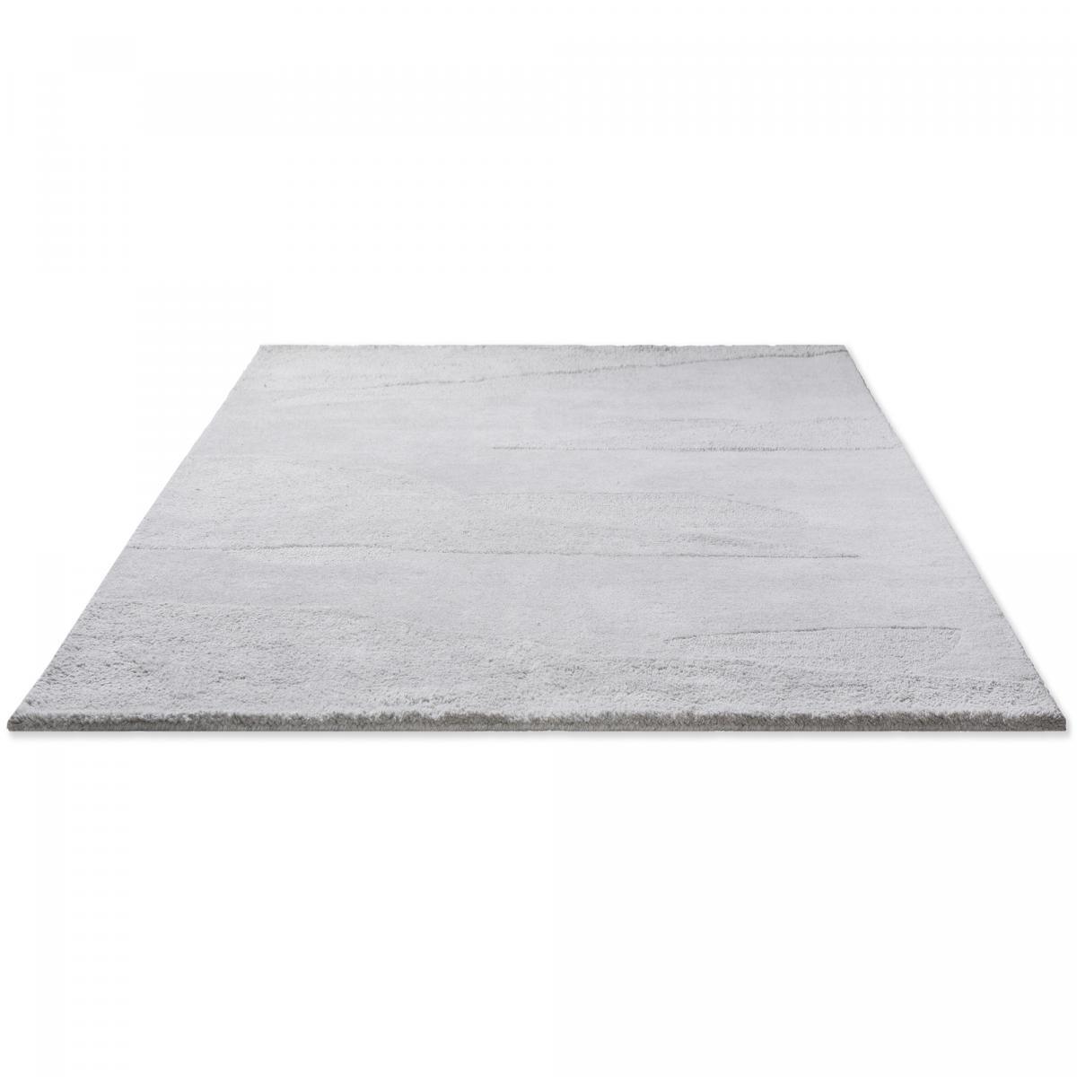 Tapis salon et chambre fait à la main en laine motif faux uni ZAKA