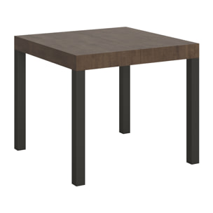 Mesa extensible 90x90/246 cm Everyday Nogal estructura Antracita