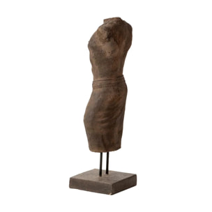 Figura Torso Hombre Piedra Marron 20x20x70 Cm