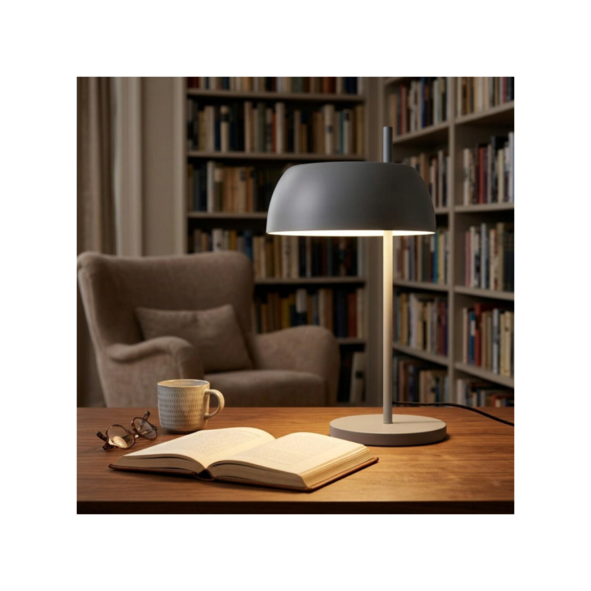 Lampe à poser en métal gris - LOLLY 621