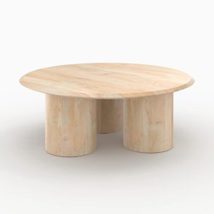 Table basse ronde en bois de manguier D90 cm - Sacha
