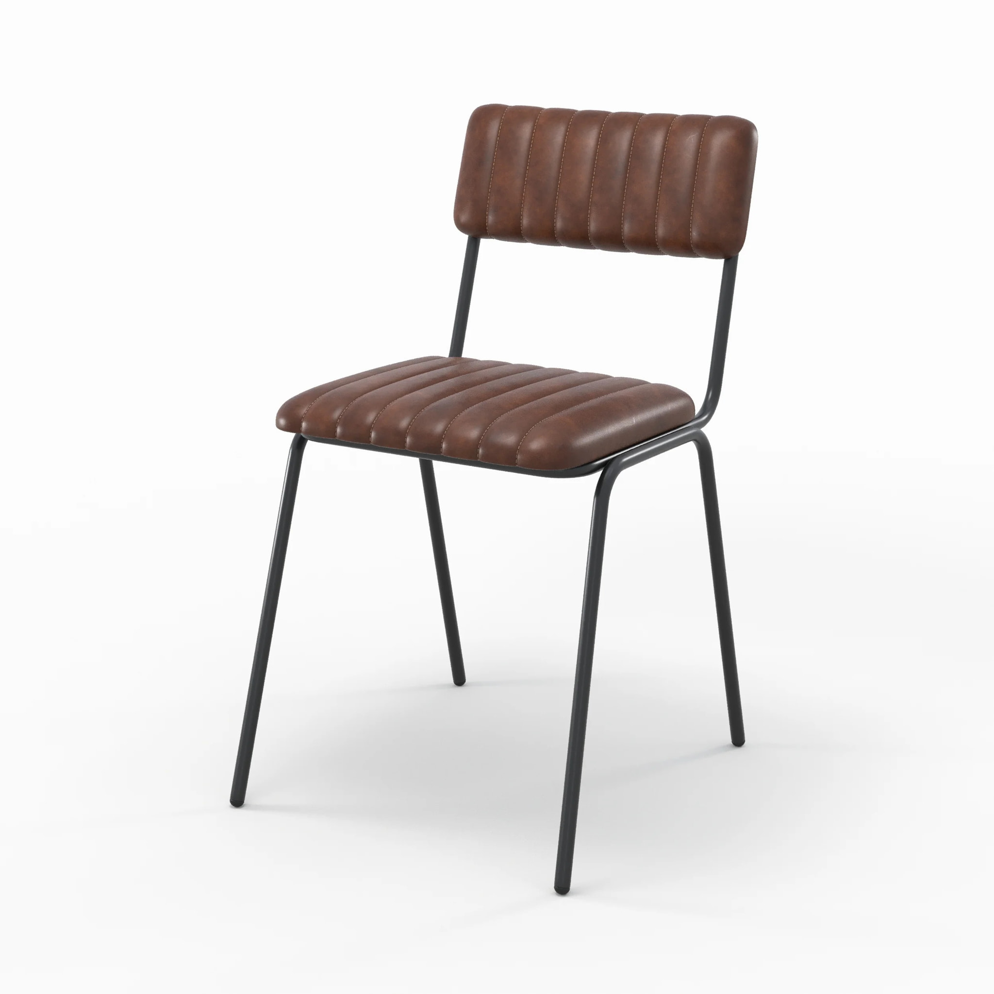 Lot de 2 chaises en cuir de buffle marron - Arsène