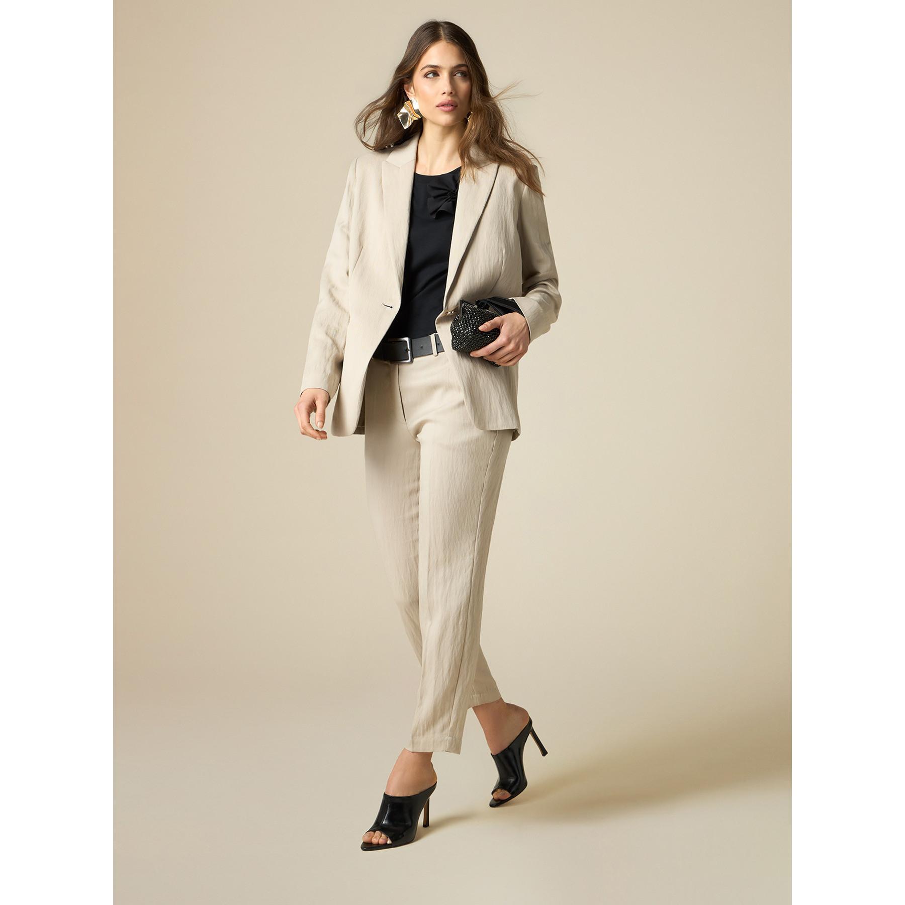 Oltre - Blazer en mezcla de tencel - Beige