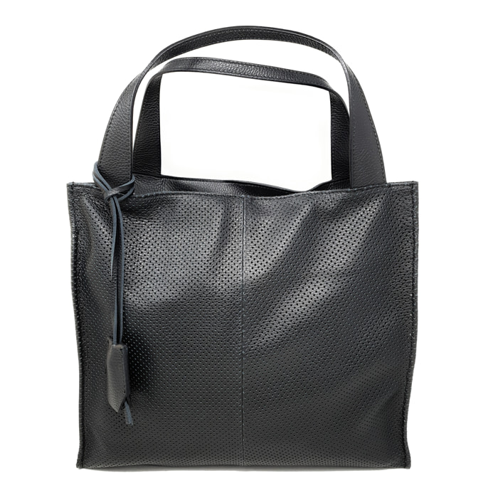 Chicca Borse Borsa a Mano Shopper Donna in Pelle Nero