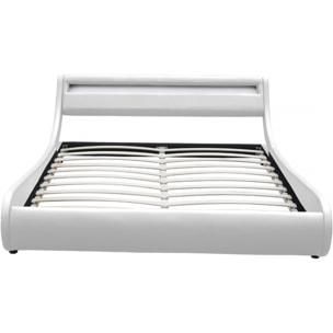 Lit LED "Natacha" - 140 x 190 cm - Blanc