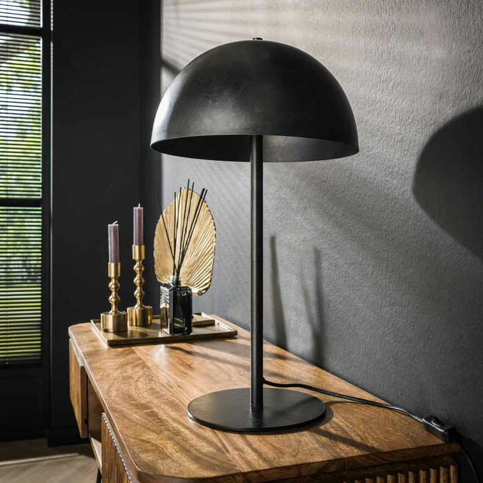 Lampe vintage avec abat-jour métal couleur charbon RALF