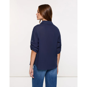 Camisa Manga Larga Azul Marino - Astromi