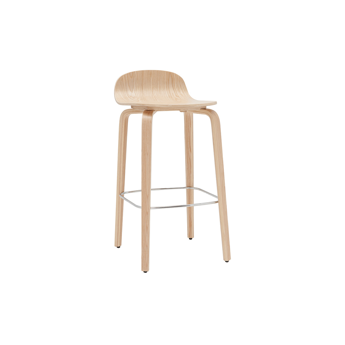 Tabourets de bar scandinaves bois chêne H68 cm (lot de 2) OBRA