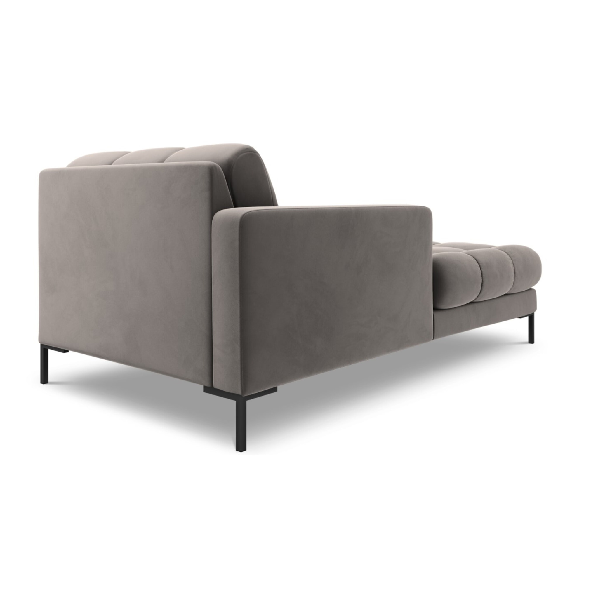 Méridienne gauche "Bali" en velours gris clair