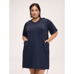 Fiorella Rubino - Vestito corto con cappuccio - Blu