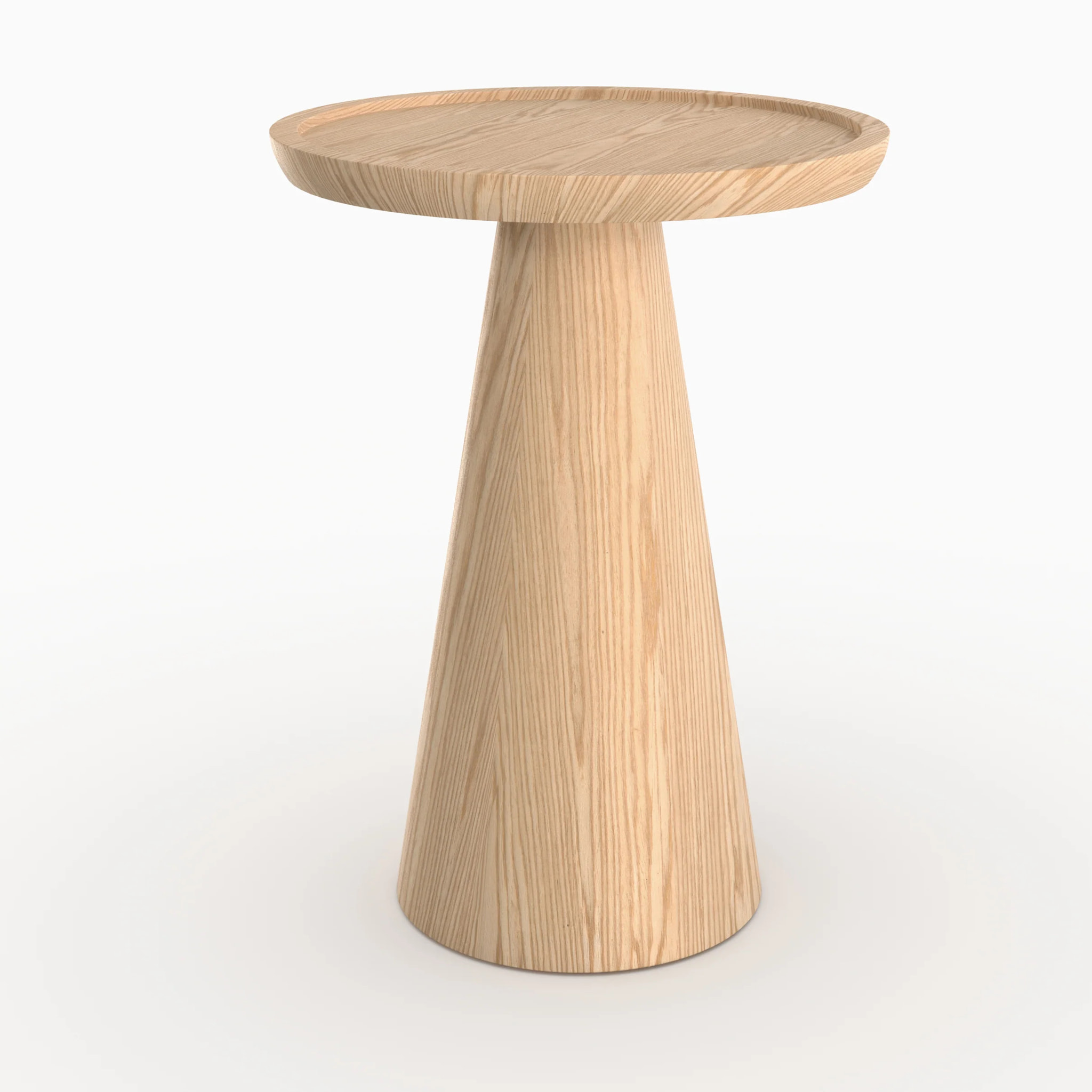 Table d'appoint en placage chène blanc, D40 cm - Côme