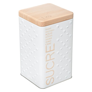 Boîte à sucre poudre métal "Scandinave Nature" blanc