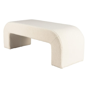 LEOPOLD - Banc en tissu bouclette écru