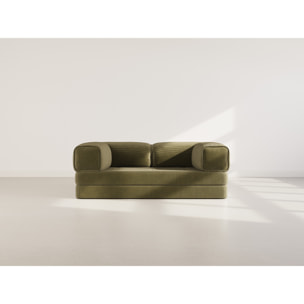 Poppy - canapé 3 places convertible en velours côtelé - Vert