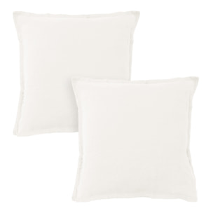 Set de 2 taies d'oreiller unies en lin, LIN LAVÉ