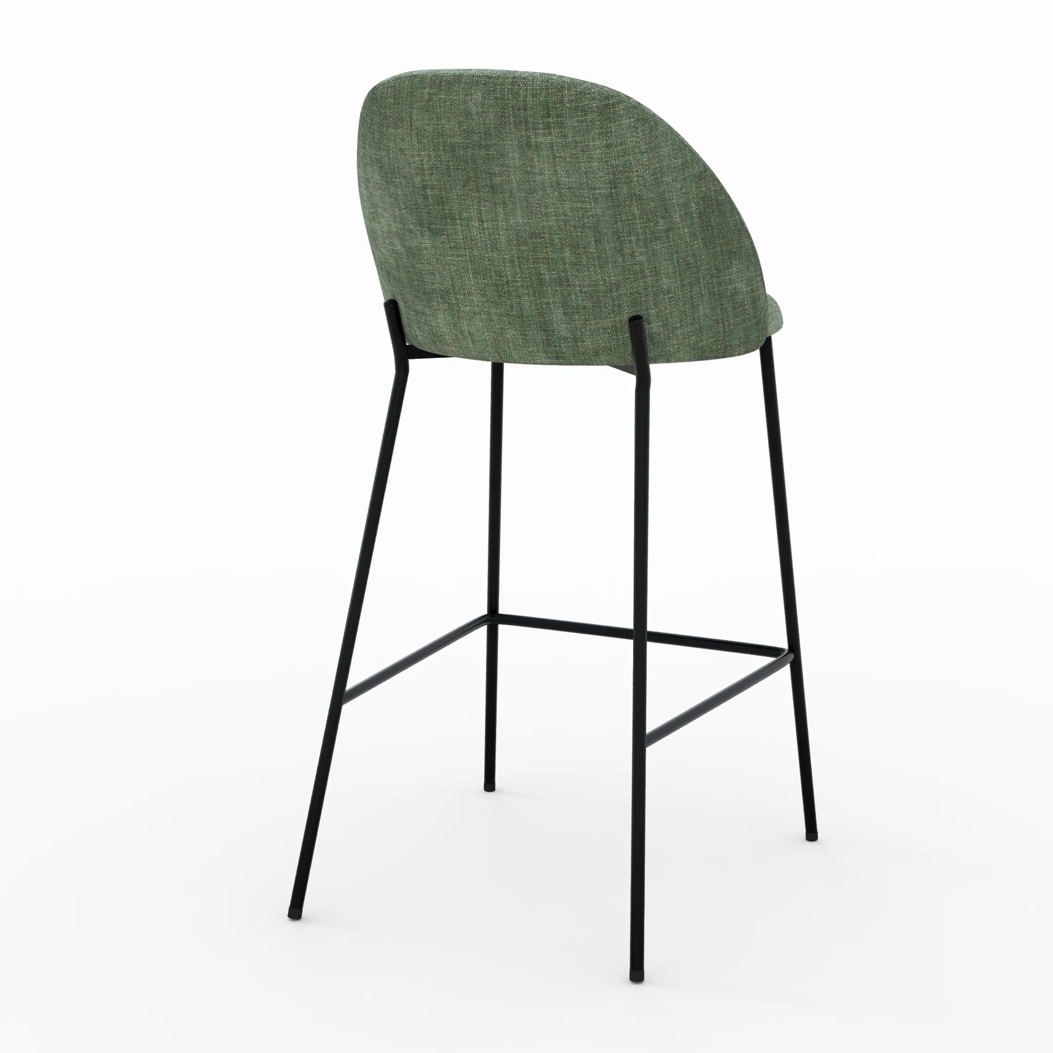 Lot de 2 chaises pour ilot central 66,5 cm en tissu vert sapin - Karl