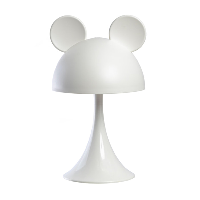 Lampada Led Per Bambini Da Tavolo Comodino Ricaricabile Modello Simply Mouse Bianco