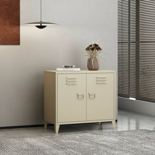 Credenza Conco, Buffet da soggiorno, Madia da salotto, Dispensa da cucina, 80x40 h73 cm, Panna