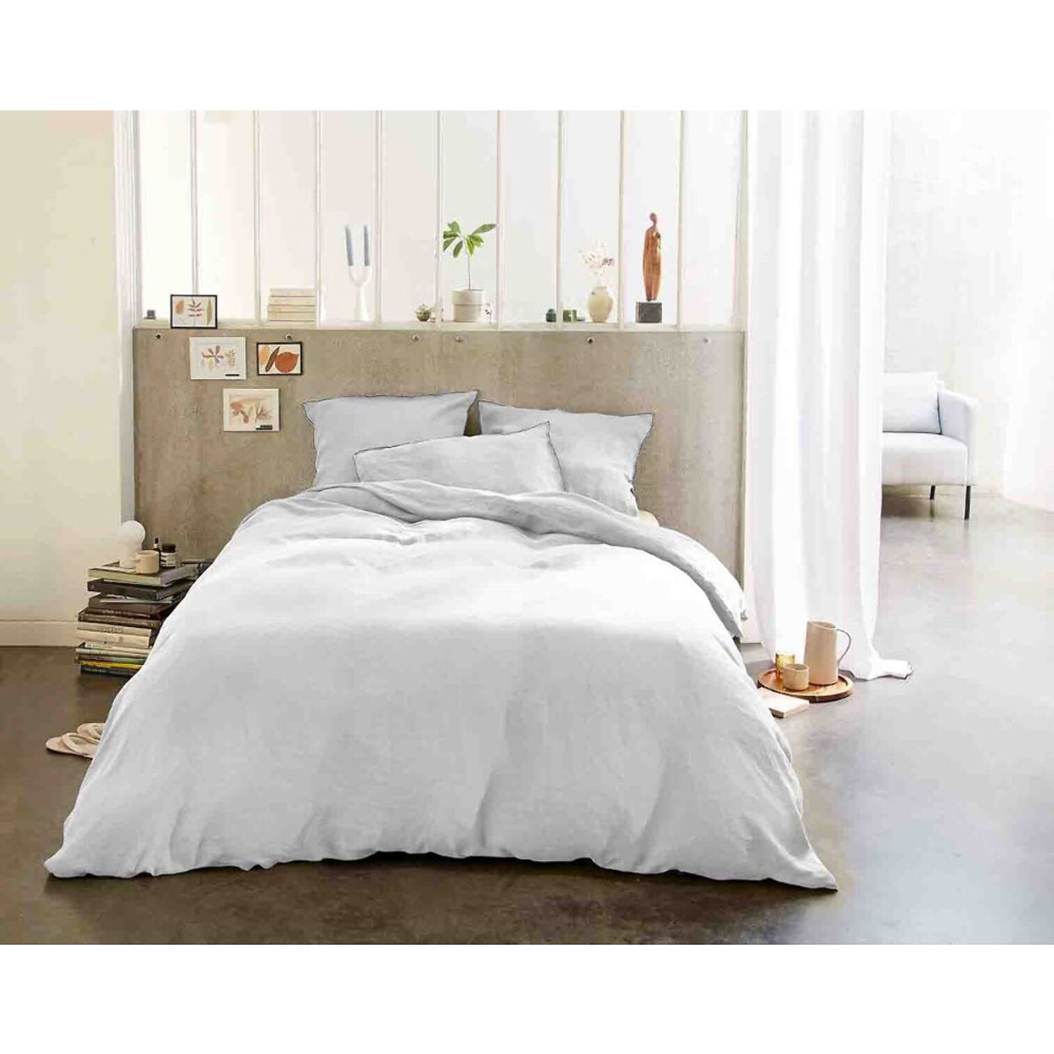 Parure Housse De Couette 3pcs 100% lin LavÉ 160g Poire