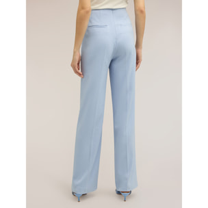 Motivi - Pantalones palazzo en tejido teñido en hilo a rayas - Light - blue