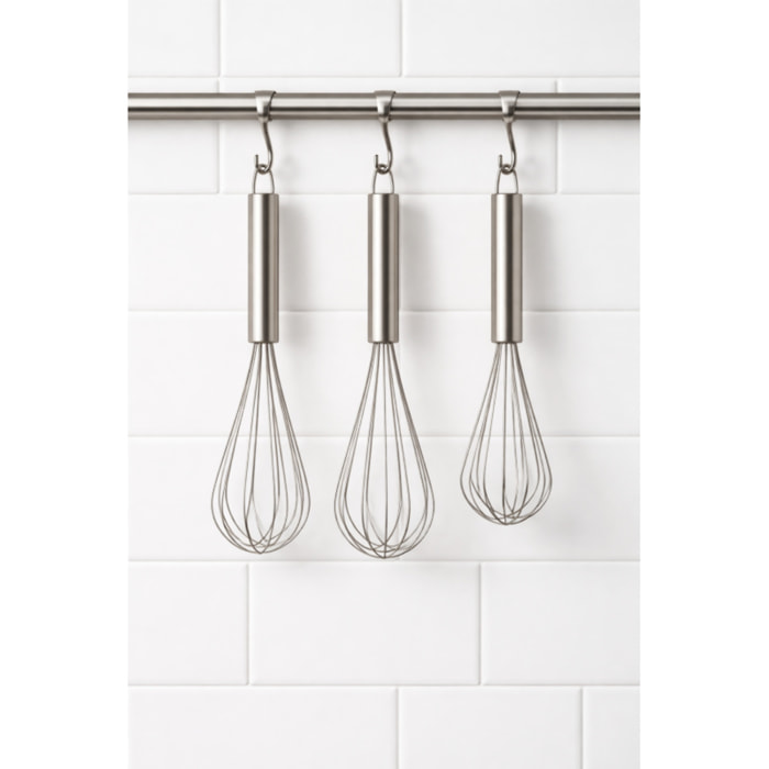 Lot de 3 fouets de cuisine en inox MSV